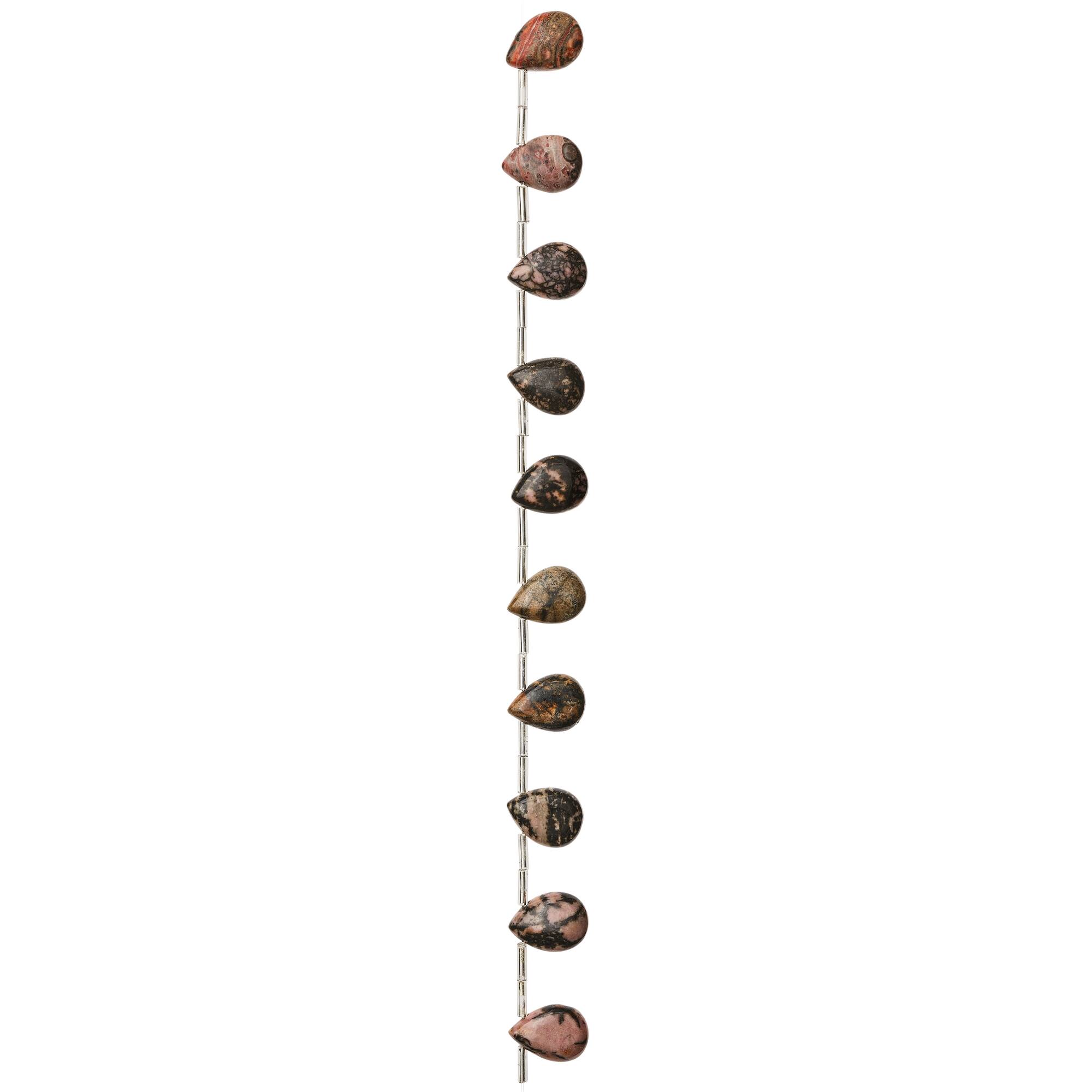 Rhodonite Teardrop Beads by Bead Landing™, 14mm